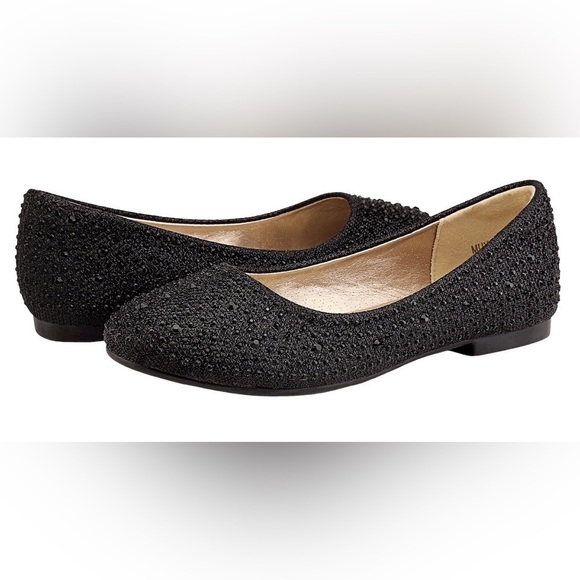 Dream Pairs Girls MUY-SHINE Flats Black Glitter Slip On Flats Size-4 NIB - Picture 3 of 8